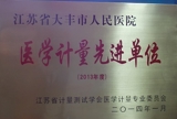 我院获“医学计量先进单位”荣誉称号