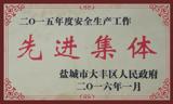 我院荣获“2015年度安全生产工作先进集体”称号